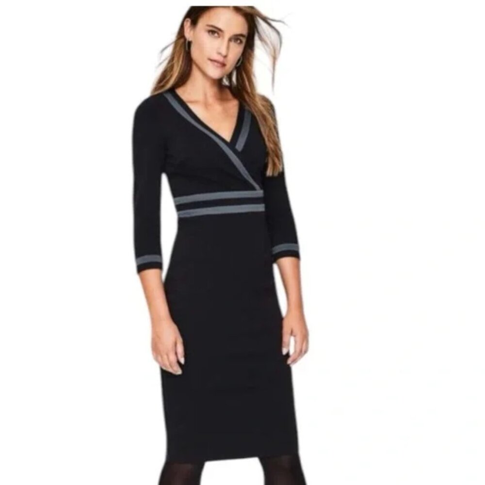 Boden Nellie Ponte dress Black Gray 6